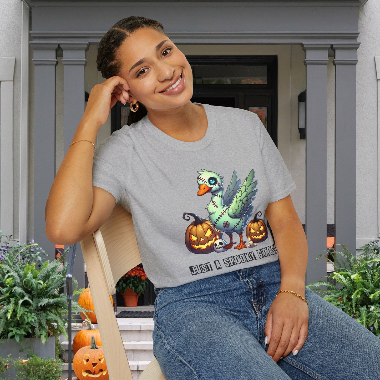 Just A Spooky Goose Adult T-shirt