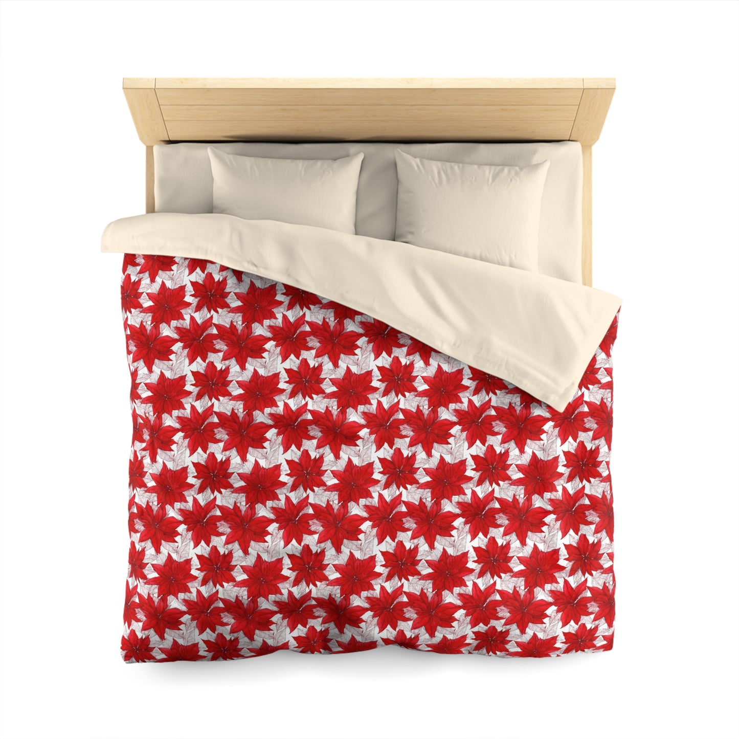 Christmas Blossom Sketch Microfiber Duvet Cover