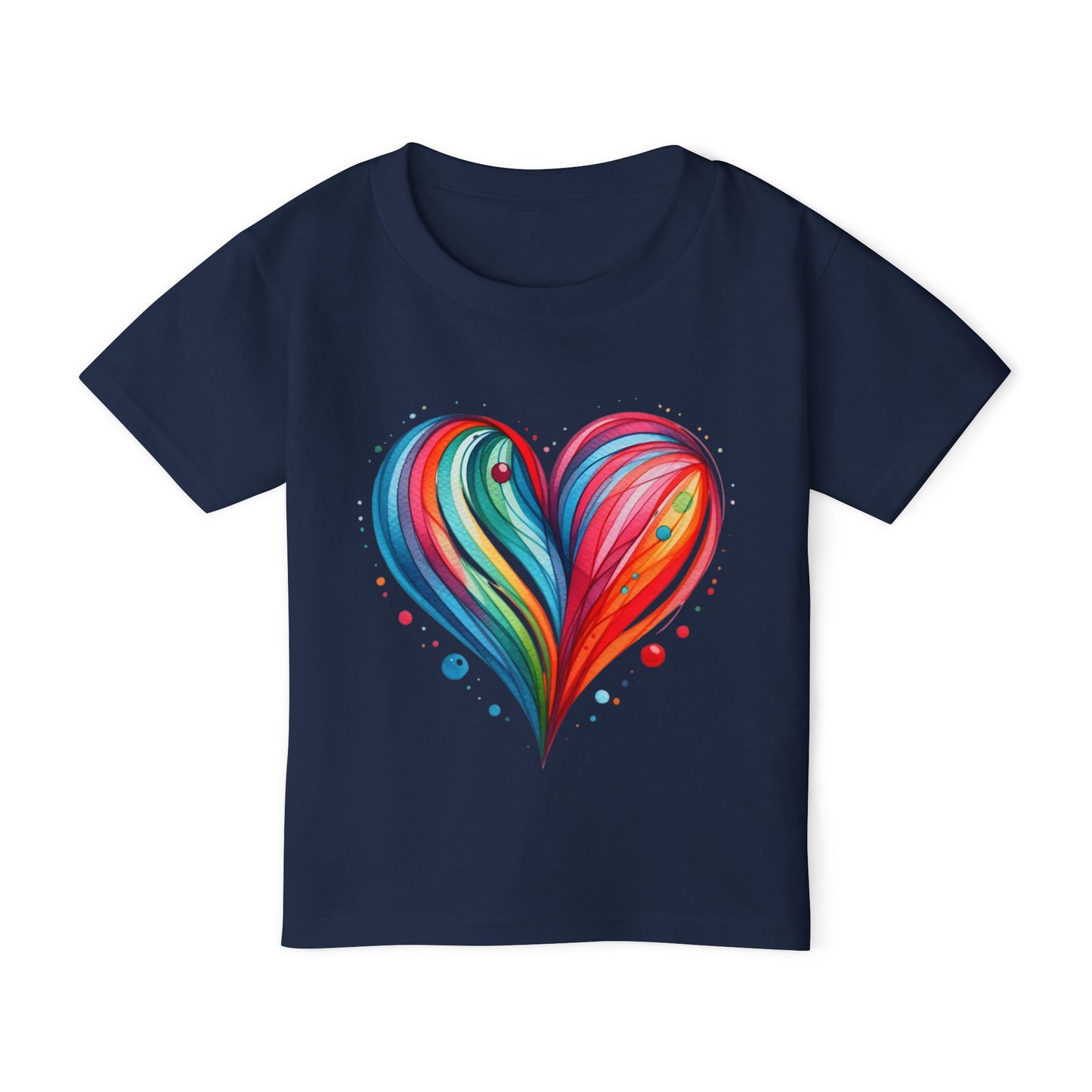 Blushing Rainbow Heart Heavy Cotton™ Toddler T-shirt