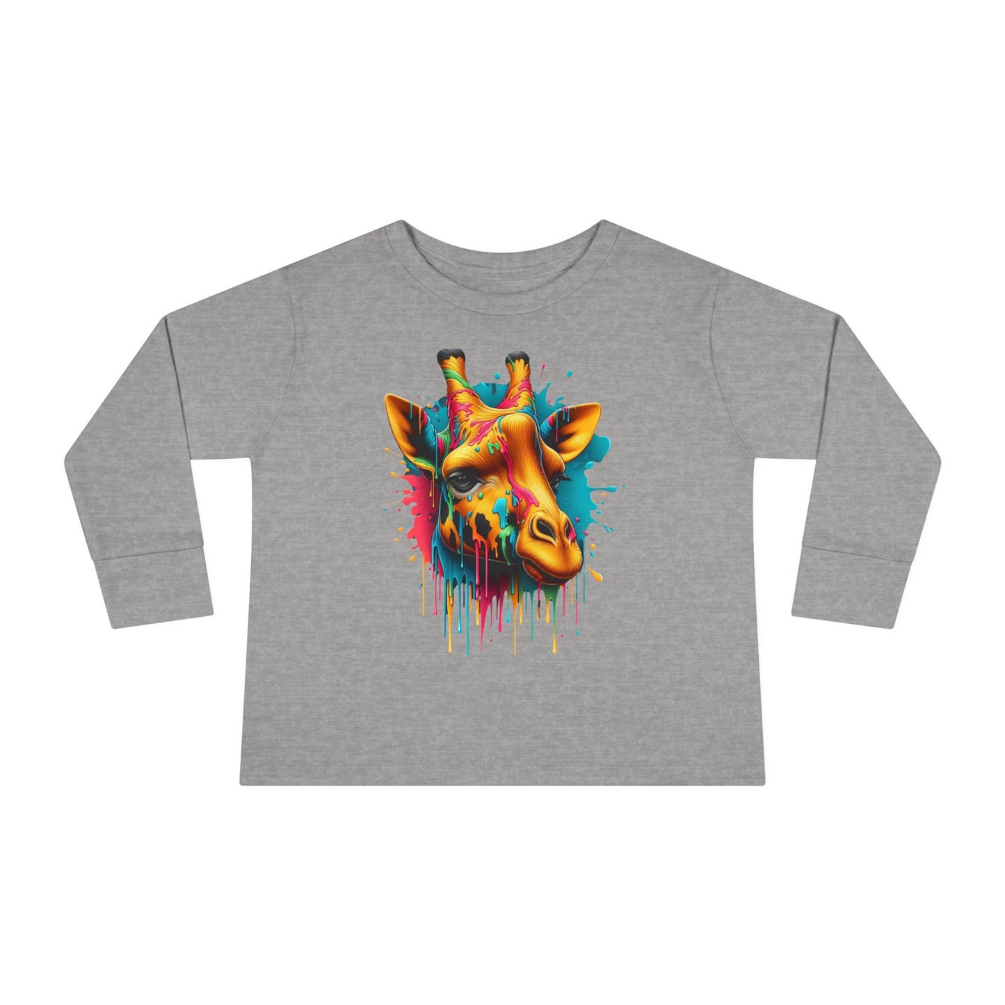 Colorful Giraffe Toddler Long Sleeve Tee