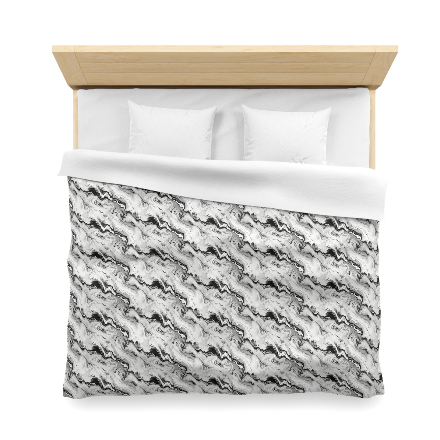 Frost Veil Marble Microfiber Duvet Cover