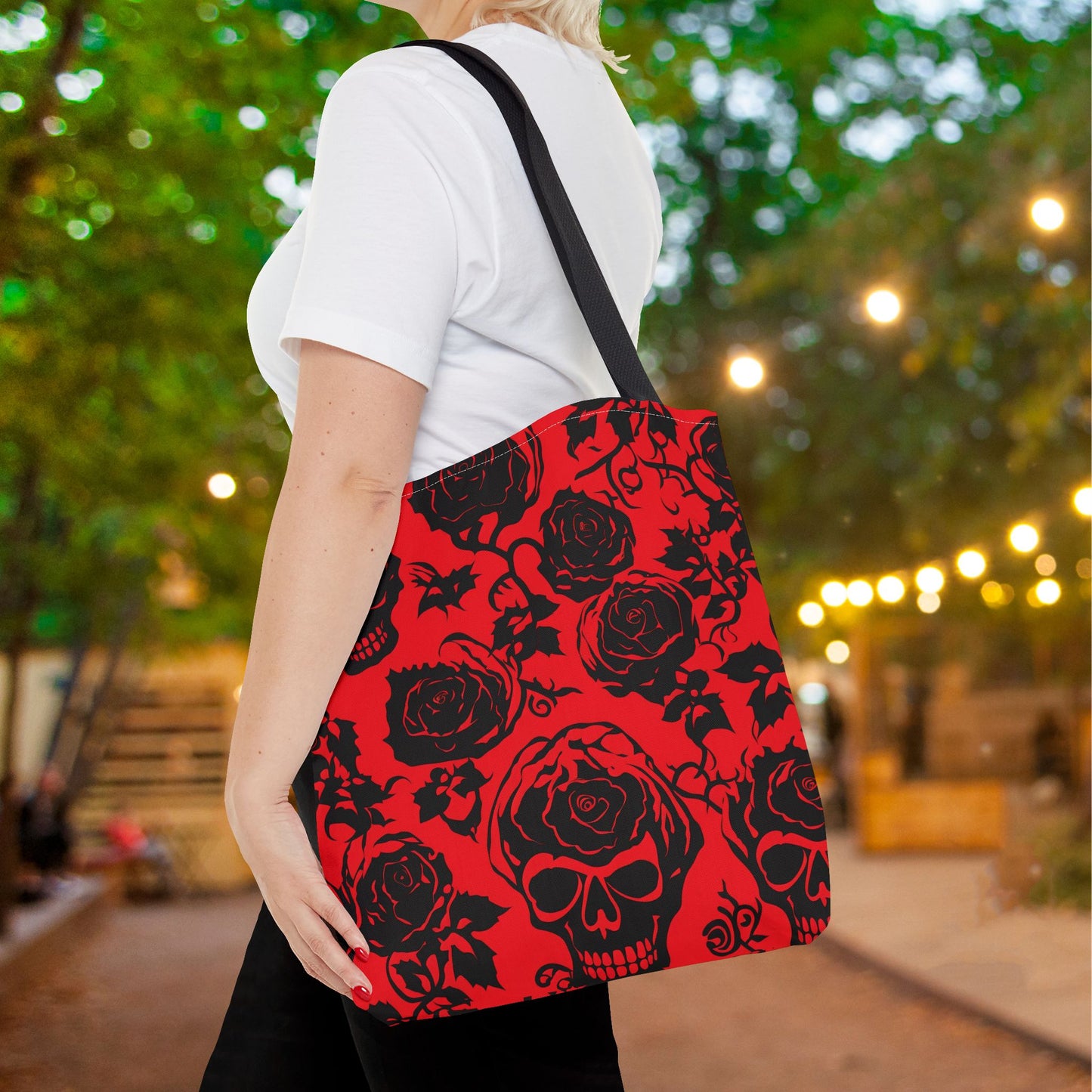 Crimson Masquerade Canvas Tote Bag