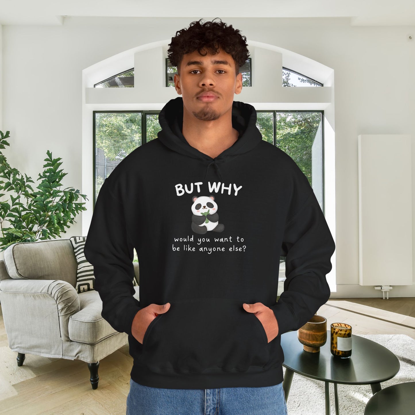 But Why Would You Want to be Like Anyone Else Panda Heavy Blend™ Hooded Sweatshirt