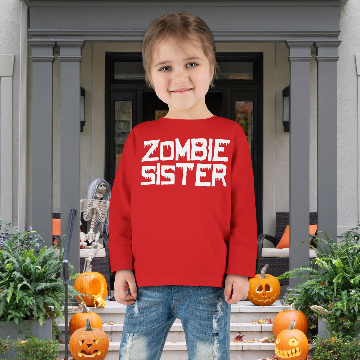 ""Zombie Sister Toddler Long Sleeve Tee
