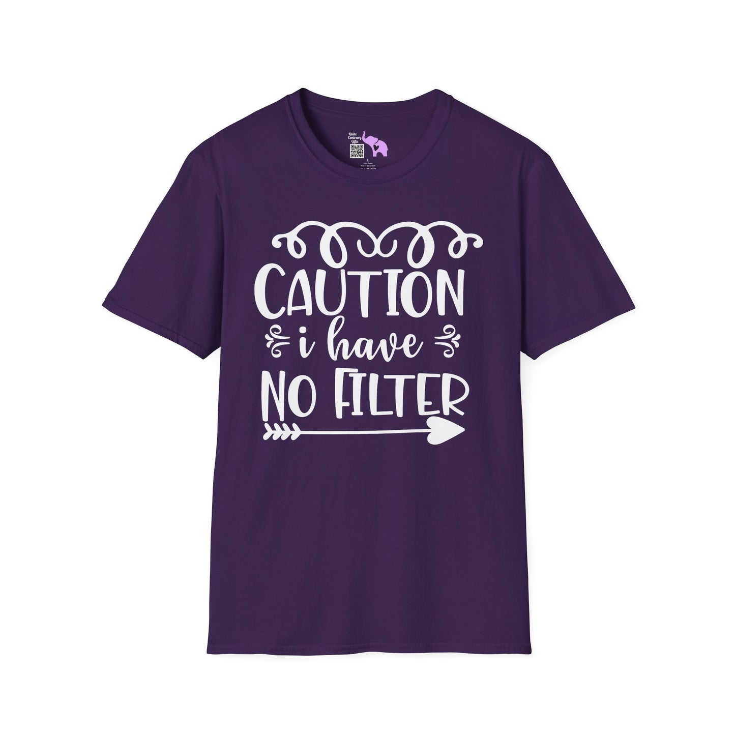 Caution I Have No Filter Adult T-shirt