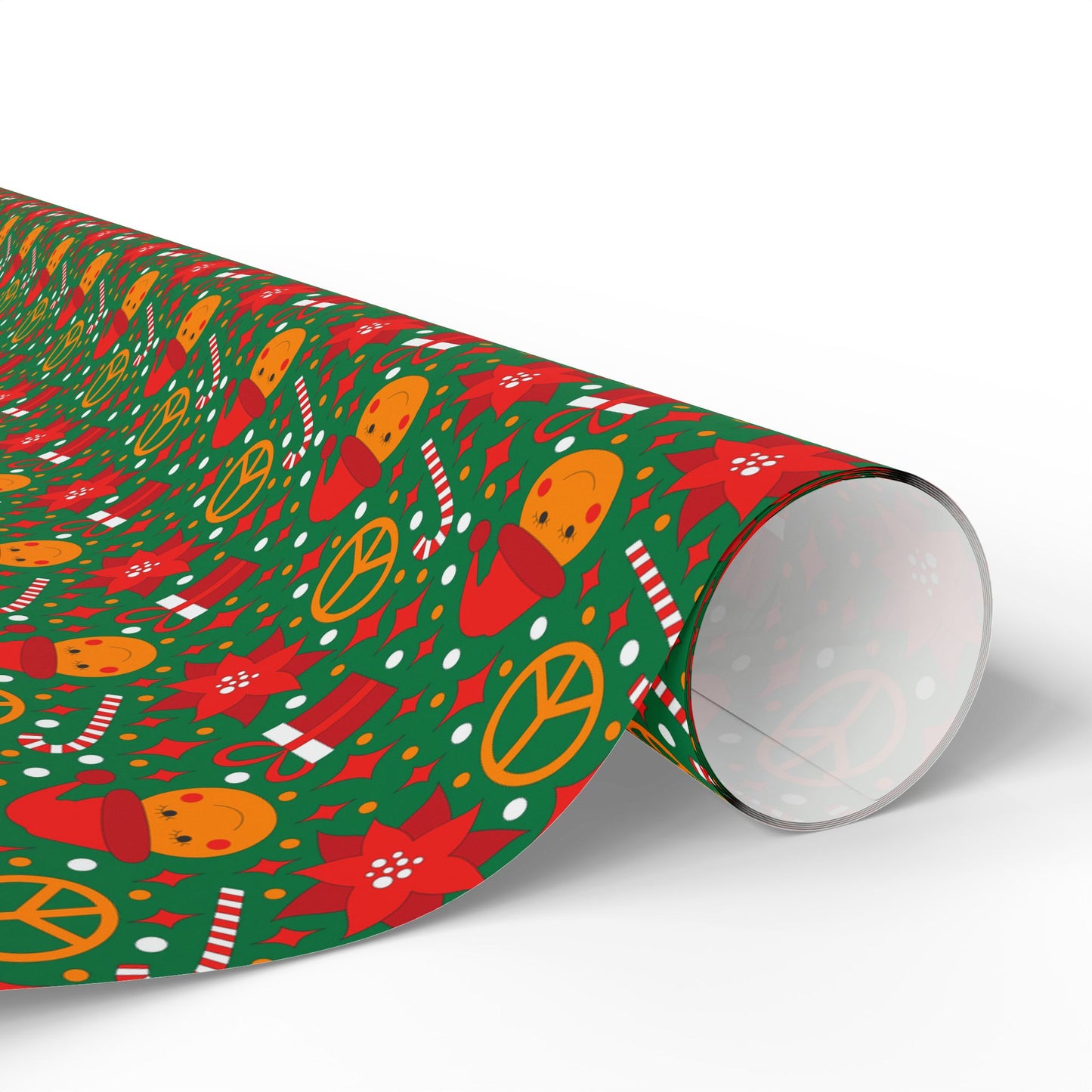 Smiley Face/Santa Hat/Poinsettia Christmas Wrapping Paper