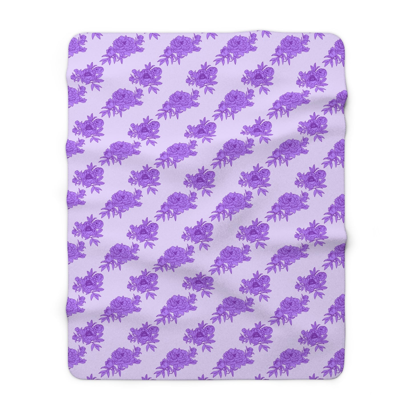Royal Orchid Peonies Fleece Blanket