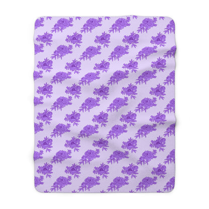 Royal Orchid Peonies Fleece Blanket