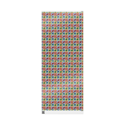 Red, Green & Gold Christmas Custom Name Wrapping Paper (Coralee)