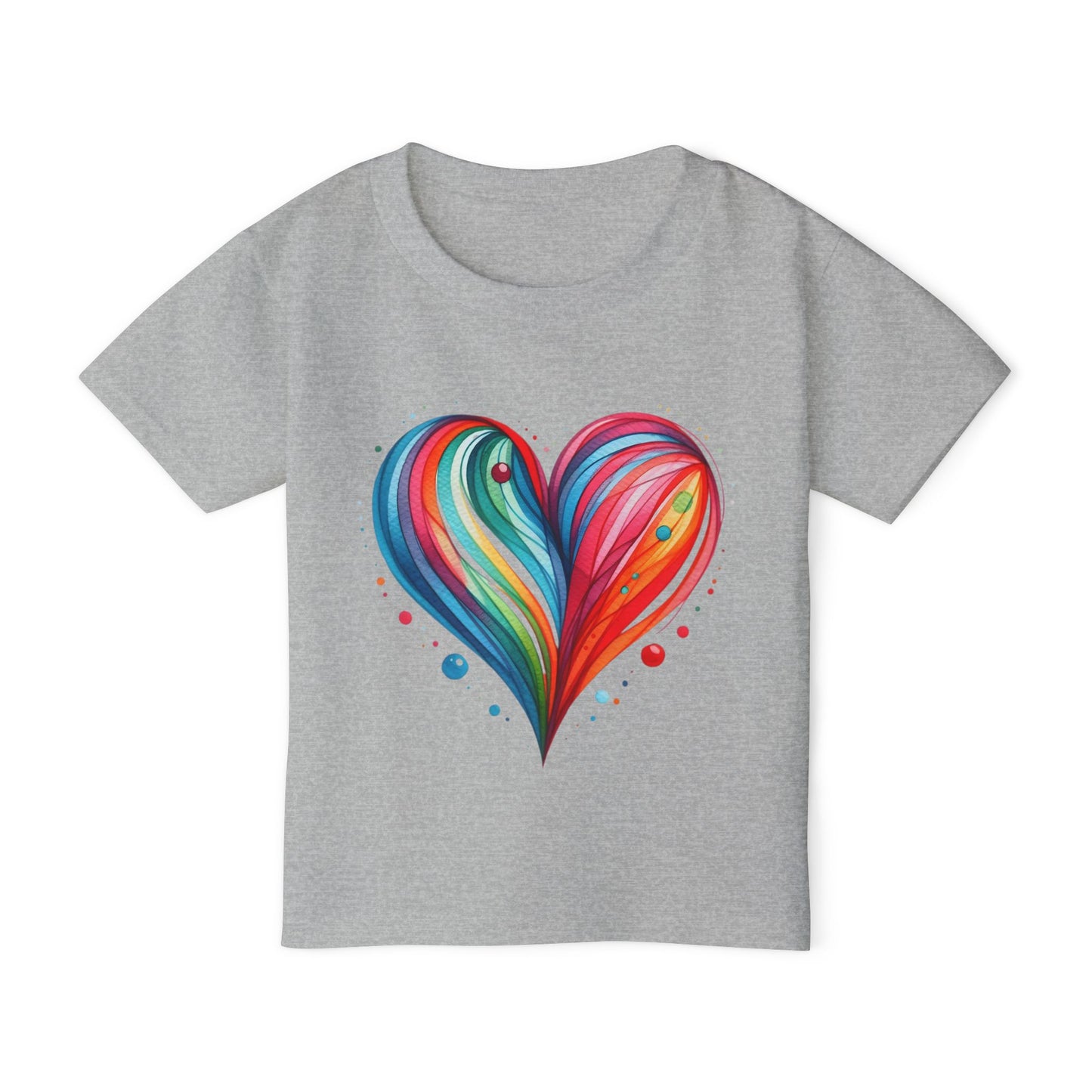 Blushing Rainbow Heart Heavy Cotton™ Toddler T-shirt