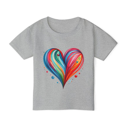 Blushing Rainbow Heart Heavy Cotton™ Toddler T-shirt