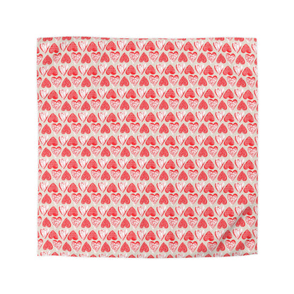 Doodle Hearts Microfiber Duvet Cover