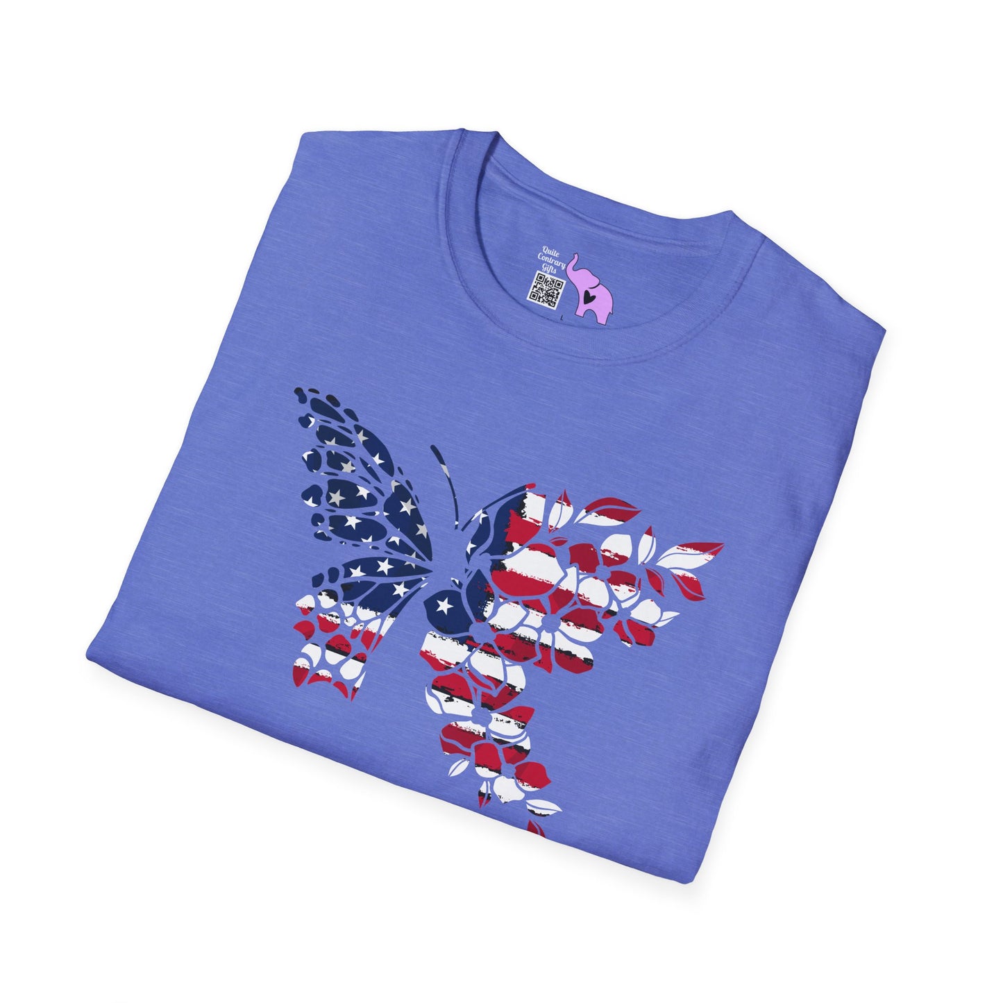 American Flag Butterfly Adult T-shirt