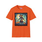 Halloween Scarecrow w/Pumpkins 3 Adult T-shirt