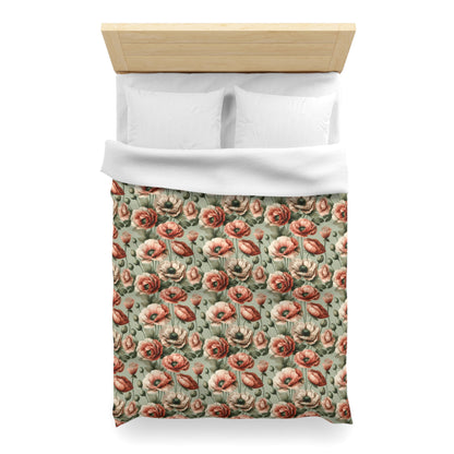 Blushing Poppy Microfiber Duvet Cover