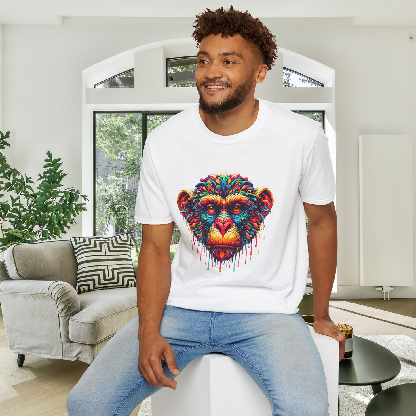 Colorful Chimp Adult T-shirt