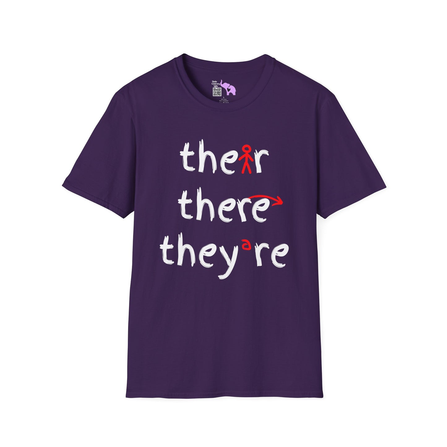 Their There They're Grammar Adult T-shirt