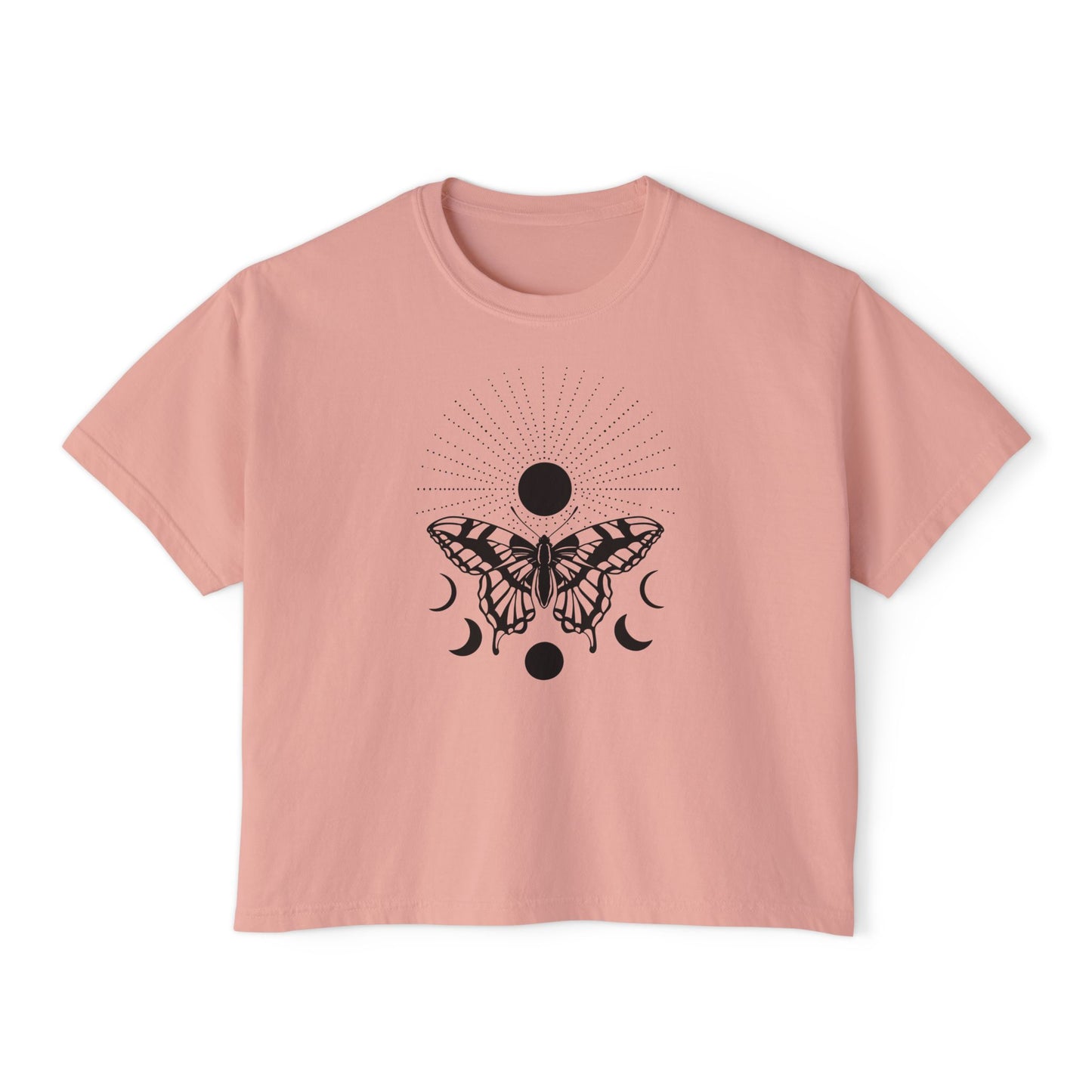 Butterfly w/Sun, Moon, & Stars Women's Boxy Tee