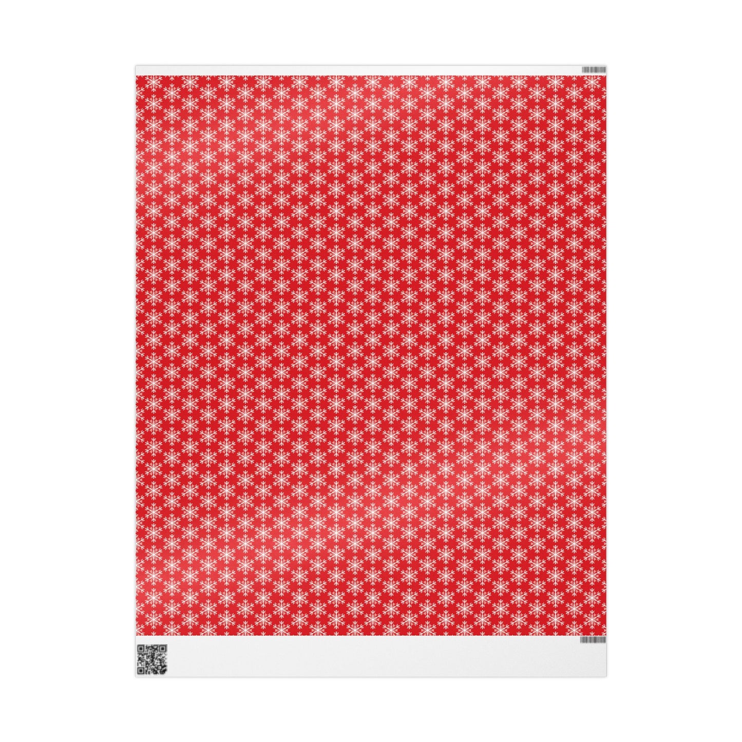 Snowfall on Red Wrapping Paper