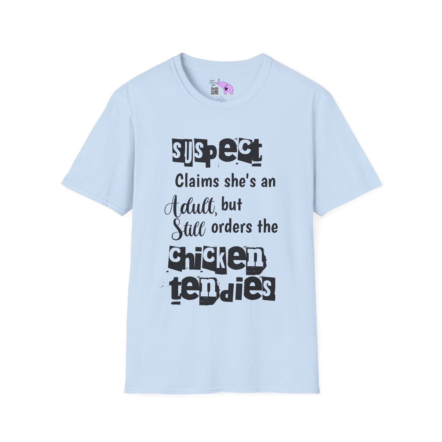 Suspect Claims She's An Adult But Still Orders The Chicken Tendies Adult T-shirt
