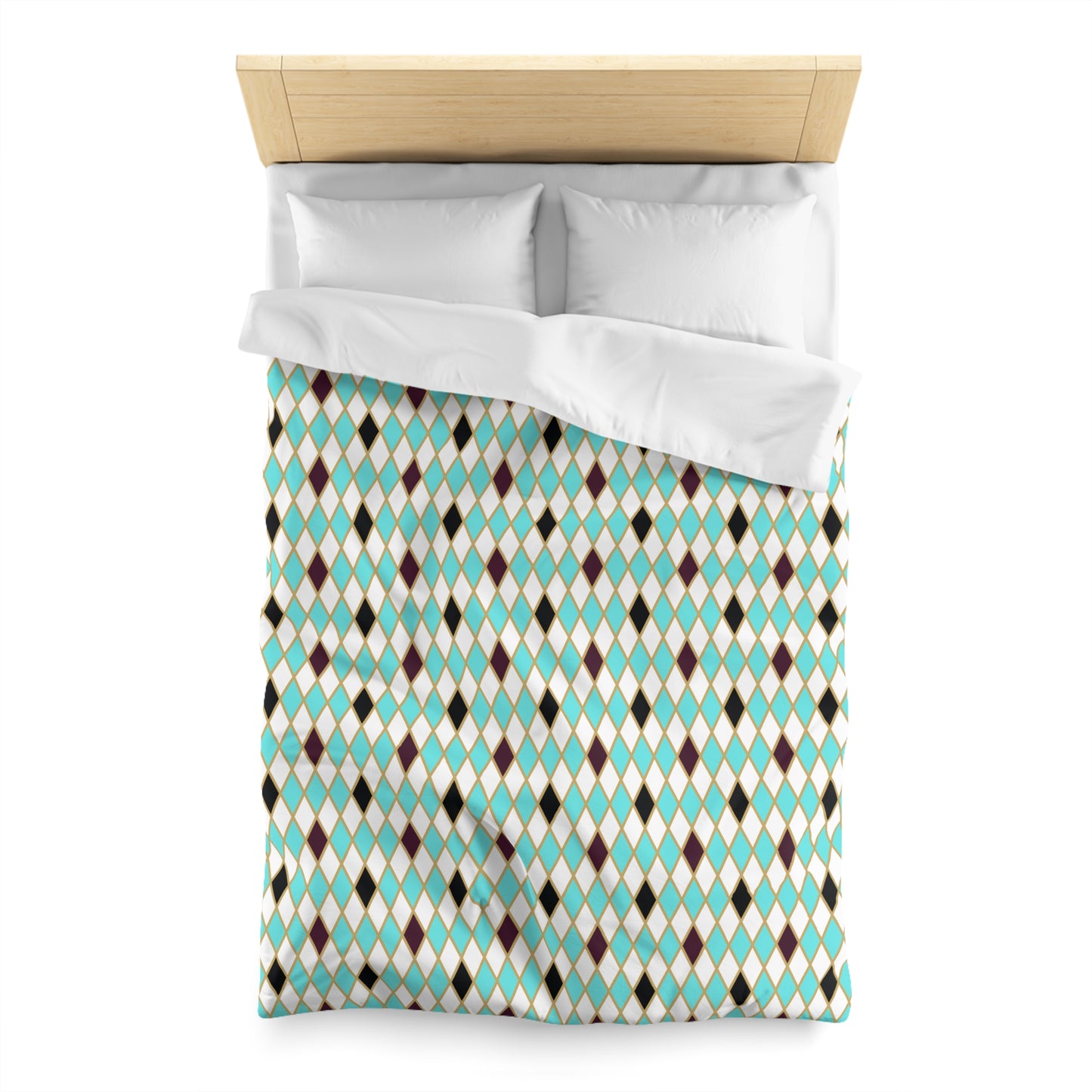 Teal Mosaic Harlequin Microfiber Duvet Cover