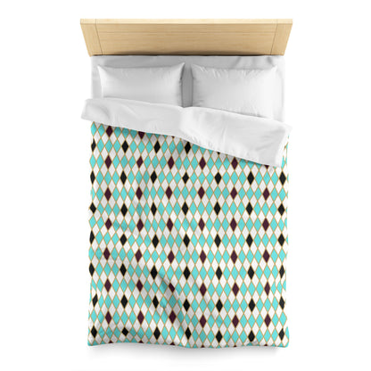 Teal Mosaic Harlequin Microfiber Duvet Cover