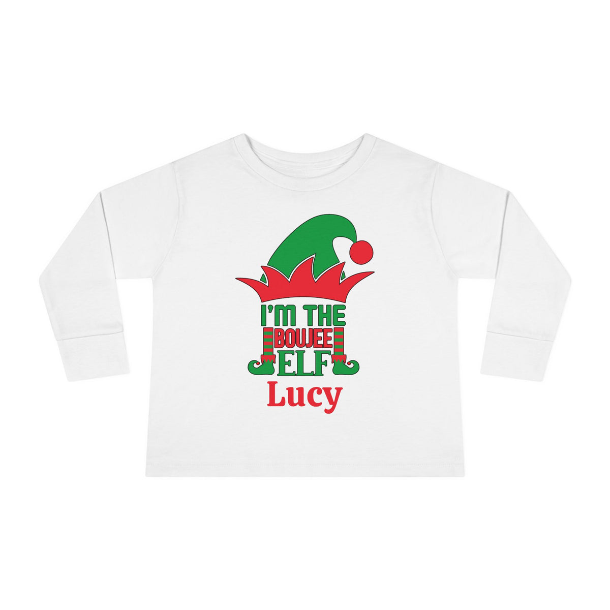 I'm The Boujee Elf Personalized Toddler Long Sleeve Tee