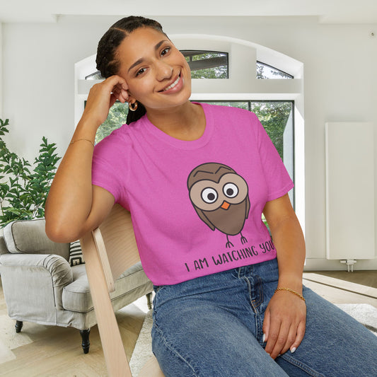 I Am Watching You (Owl) Adult T-shirt