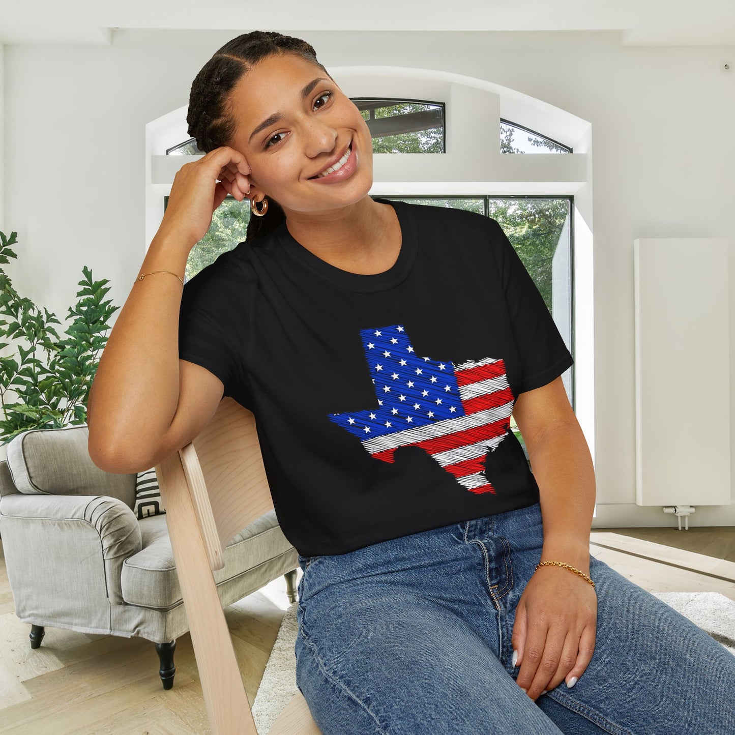 Texas American Flag 2 Adult T-shirt