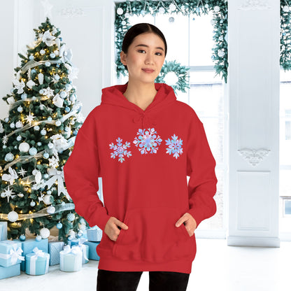 Blue Snowflakes Adult Heavy Blend™ Hooded Sweatshirt