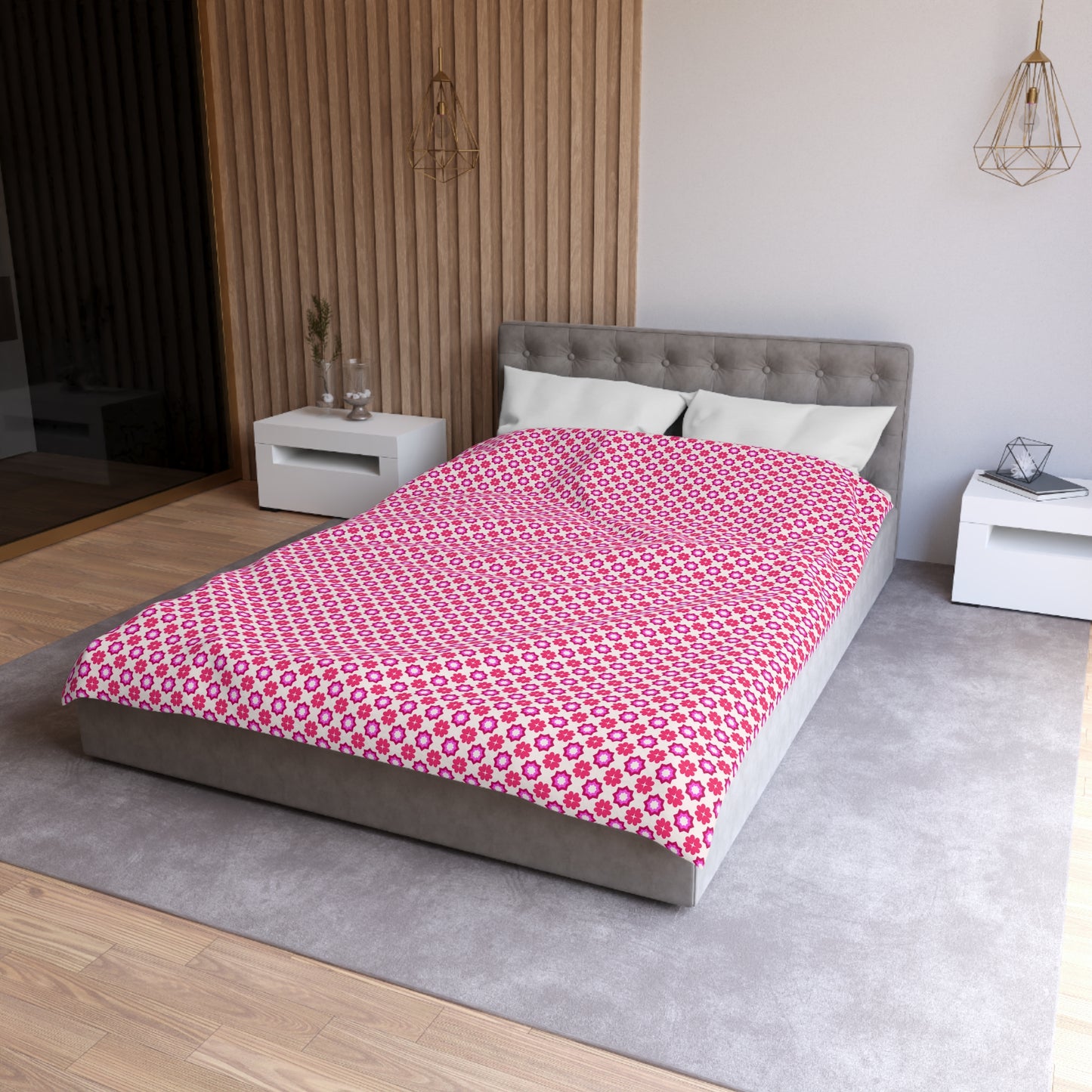Rosy Star Garden Microfiber Duvet Cover