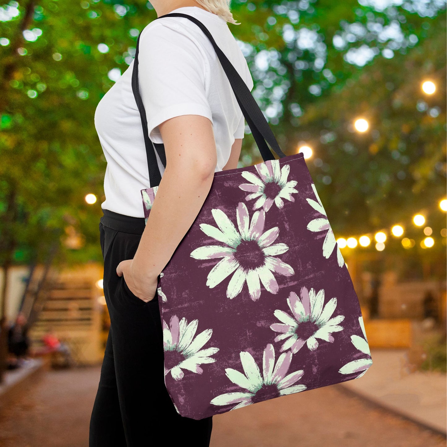 Purple Tide Petals Canvas Tote Bag