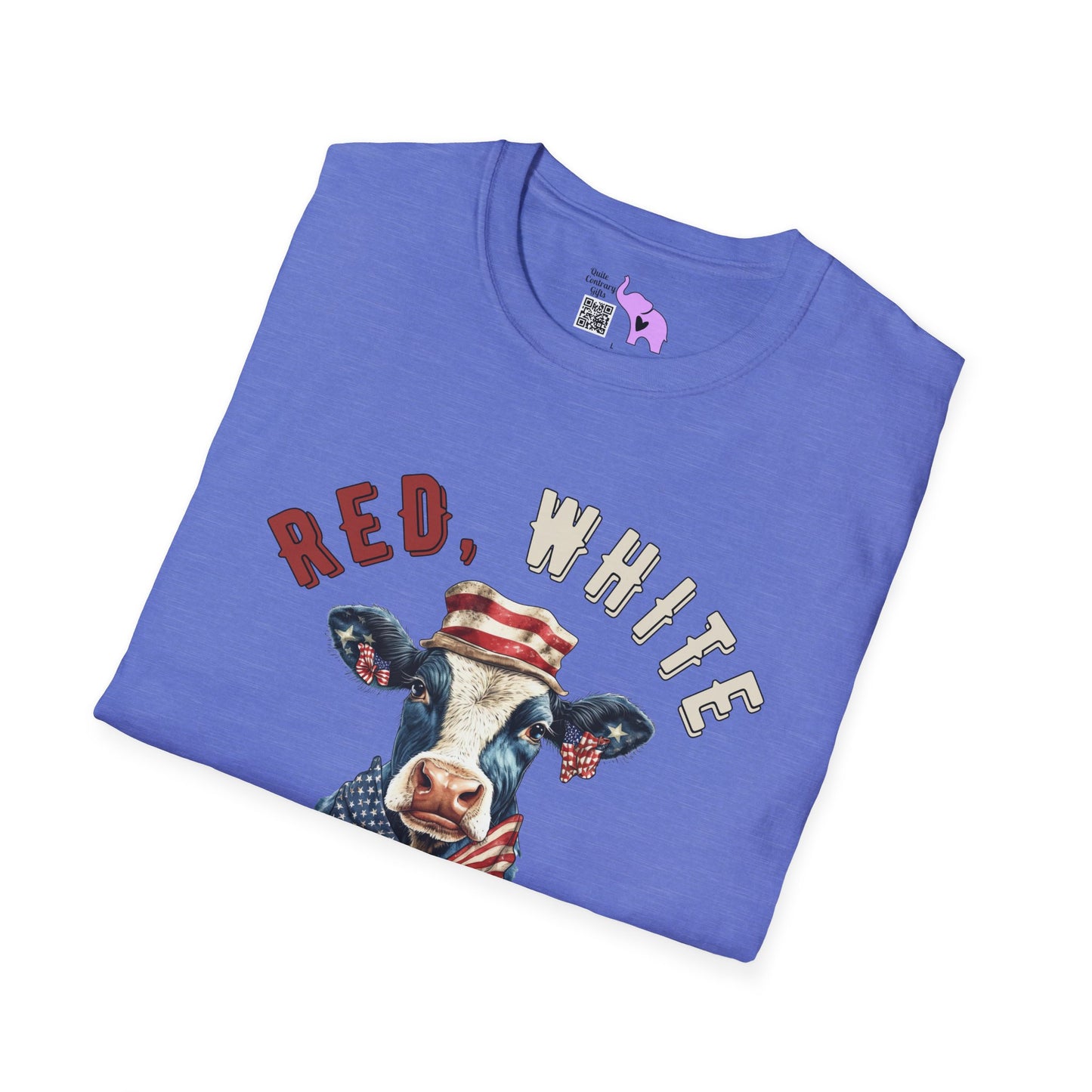 Red, White, & Moo Adult T-shirt