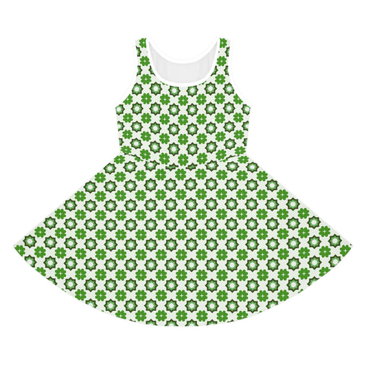 Emerald Star Garden Girls' Sleeveless Sundress