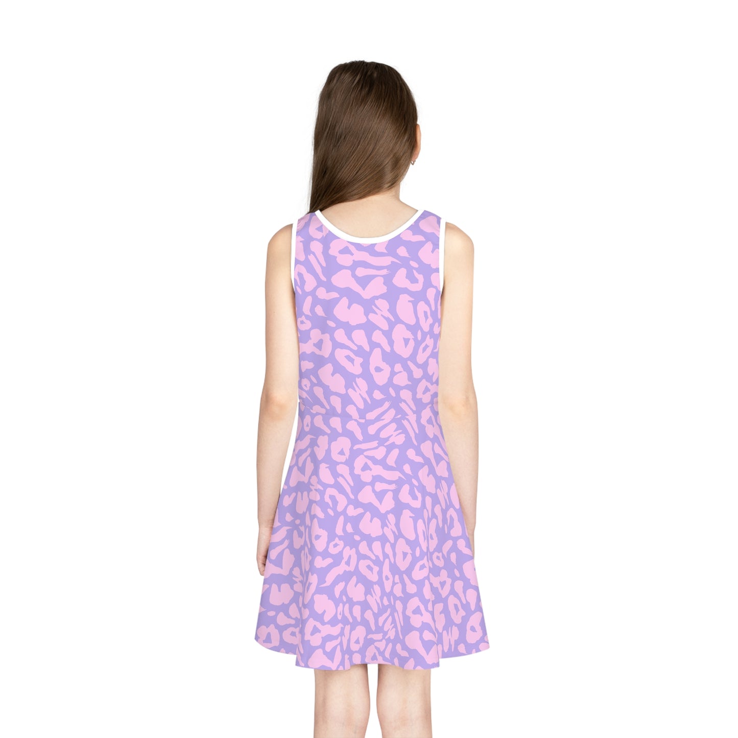 Cotton Candy Cheetah Print Girls' Sleeveless Sundress