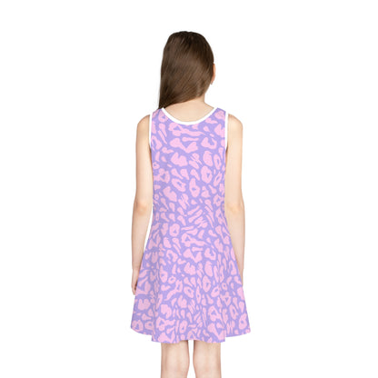 Cotton Candy Cheetah Print Girls' Sleeveless Sundress