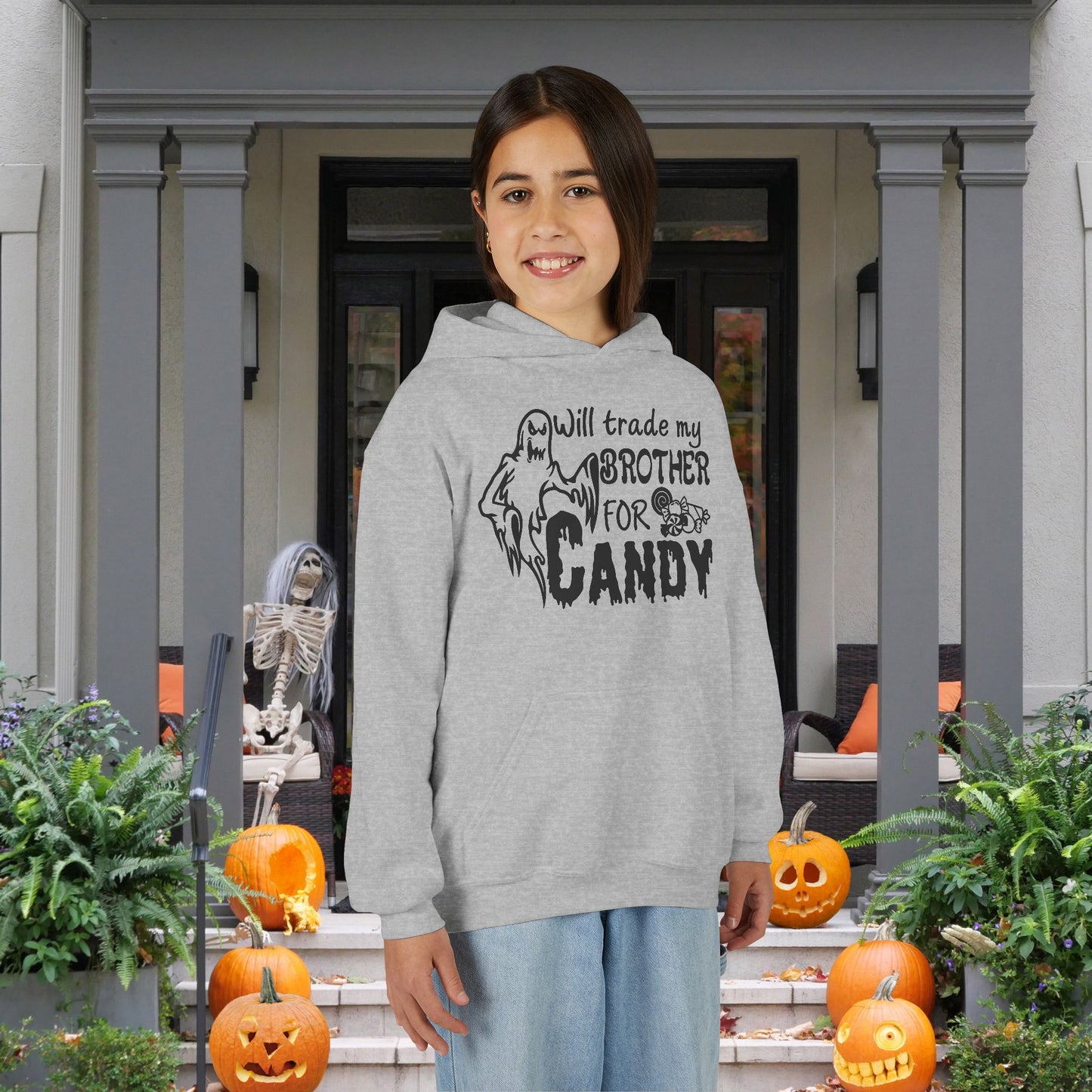 Will Trade My Brother For Candy Youth Heavy Blend Hoodie