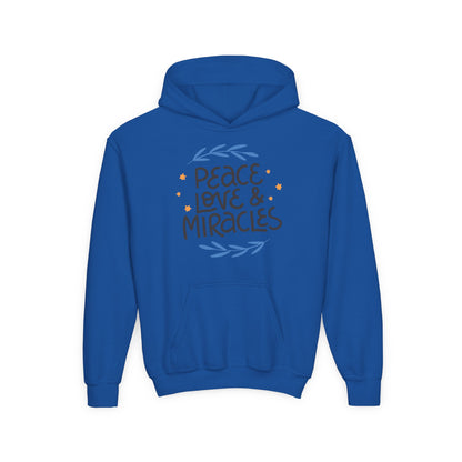 Hanukkah Peace Love & Miracles 2 Youth Hoodie