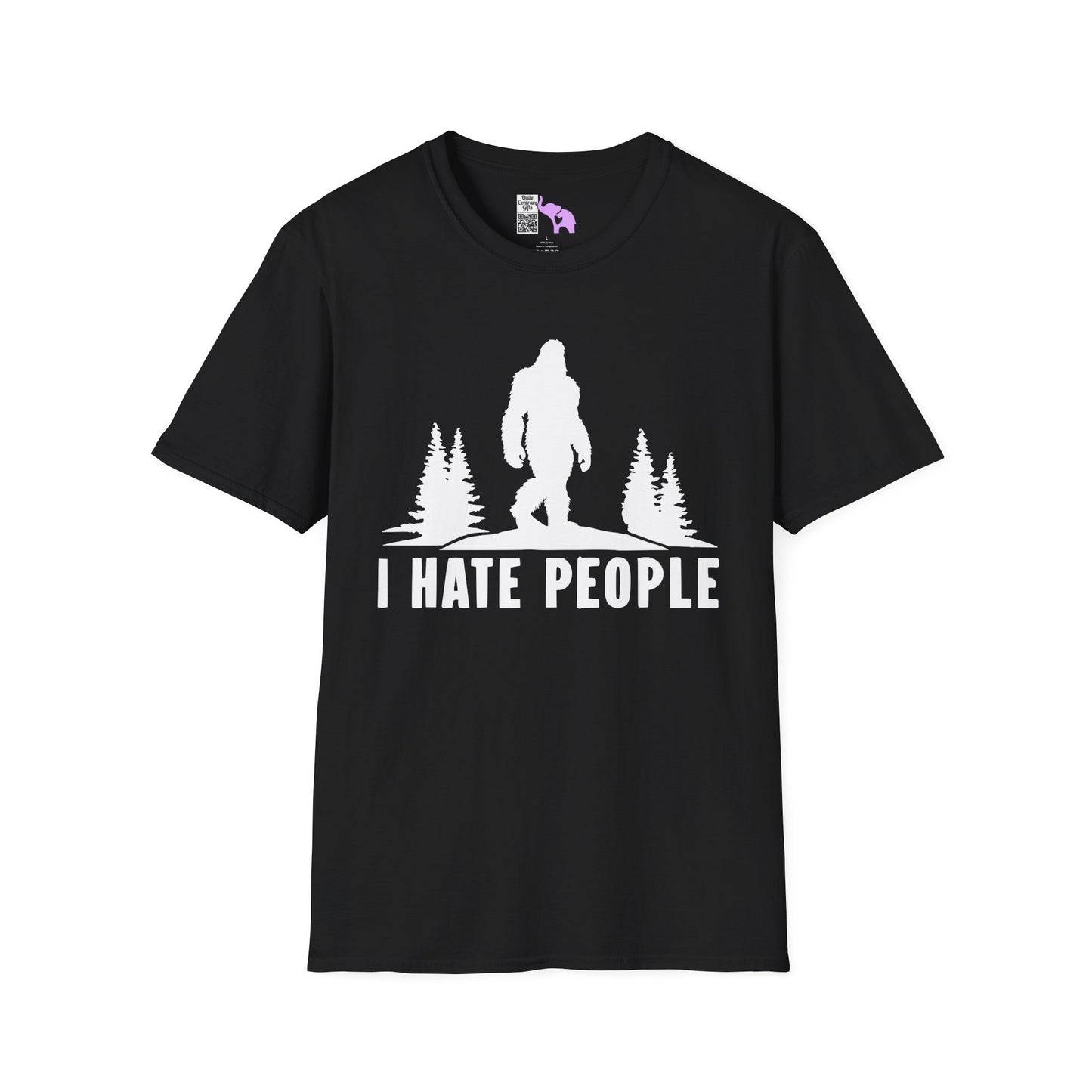 Bigfoot: I Hate People Adult T-shirt