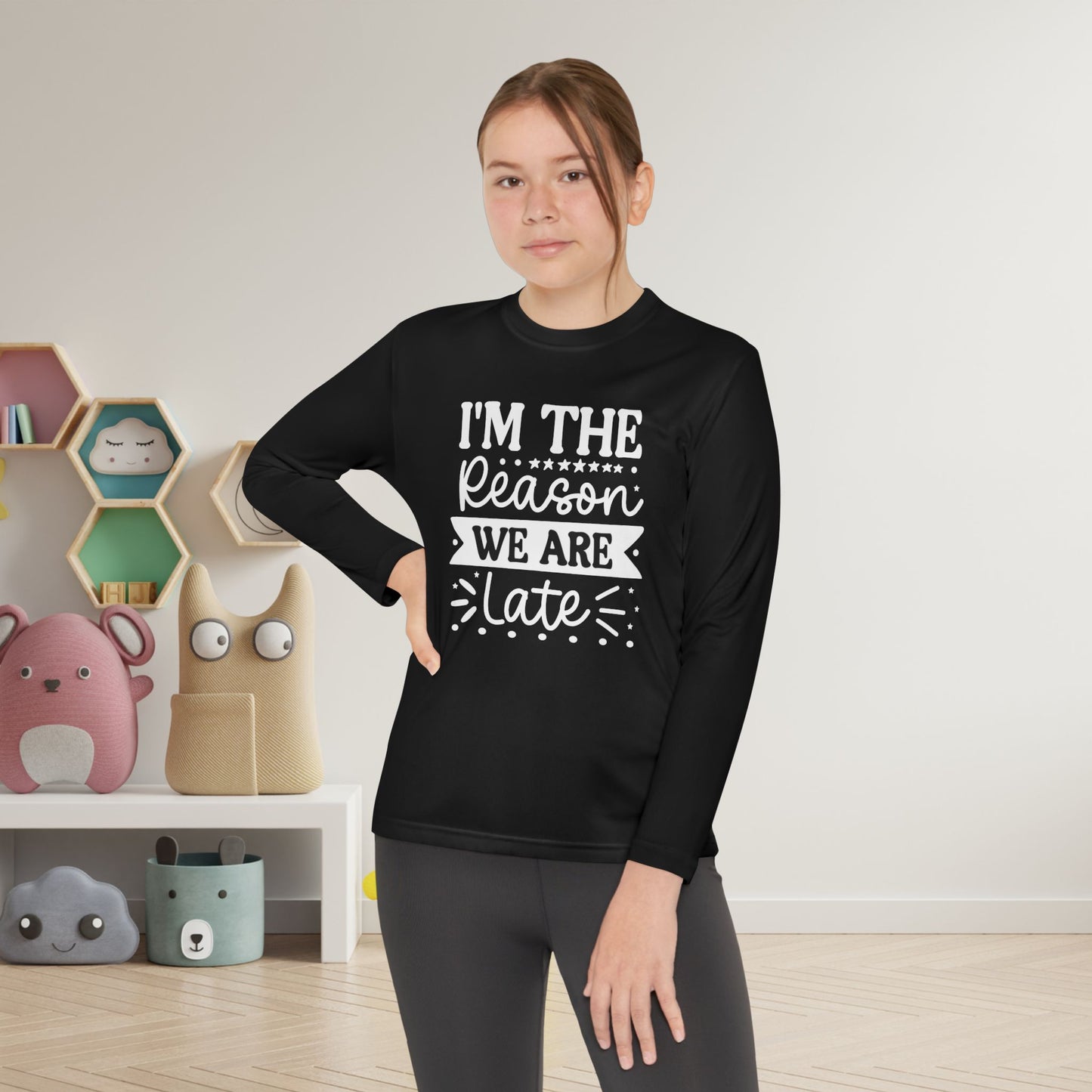I'm The Reason We Are Late Youth Long Sleeve Tee