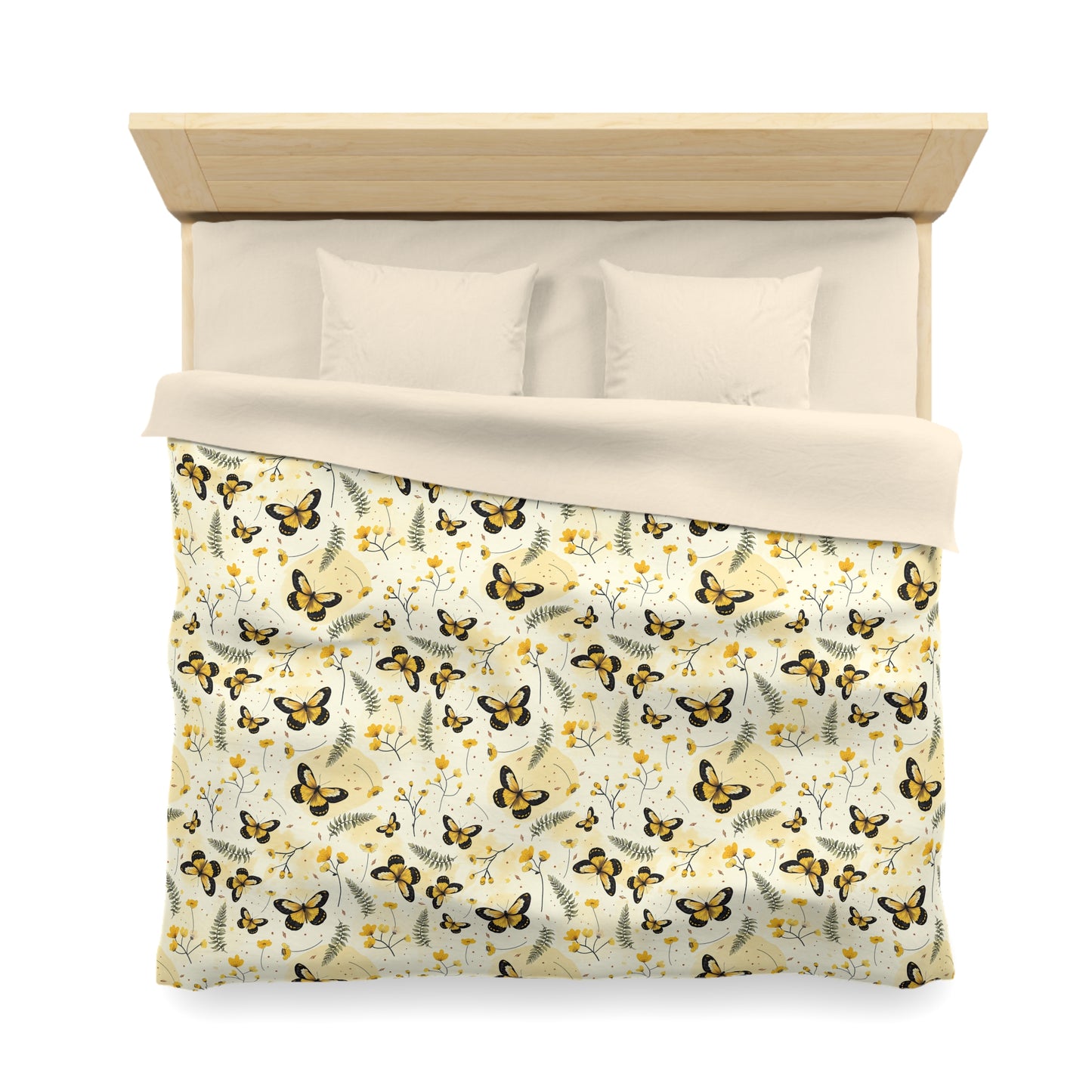 Sunlit Butterfly Bloom Microfiber Duvet Cover