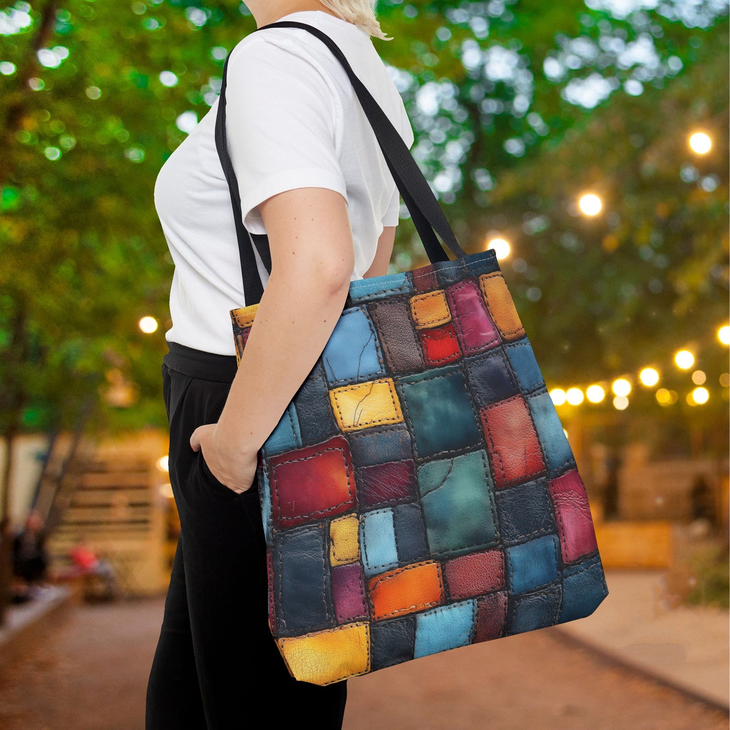 Colorblock Craze Canvas Tote Bag