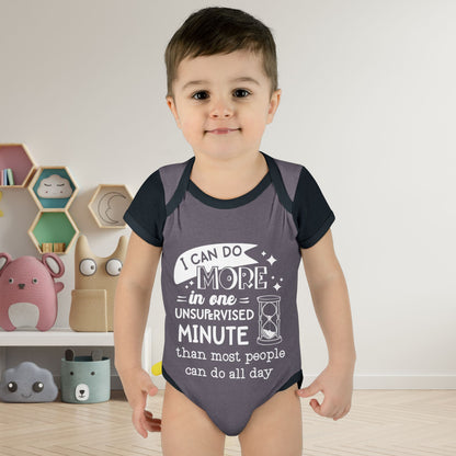 I Can Do More In One Unsupervixed Minute... Infant Baby Rib Bodysuit