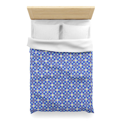 Blue Horizon Mosaic Microfiber Duvet Cover