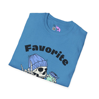Favorite Auntie Skull Green/Blue Adult T-shirt
