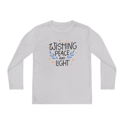 Hanukkah Wishing Peace & Light 3 Youth Long Sleeve Tee
