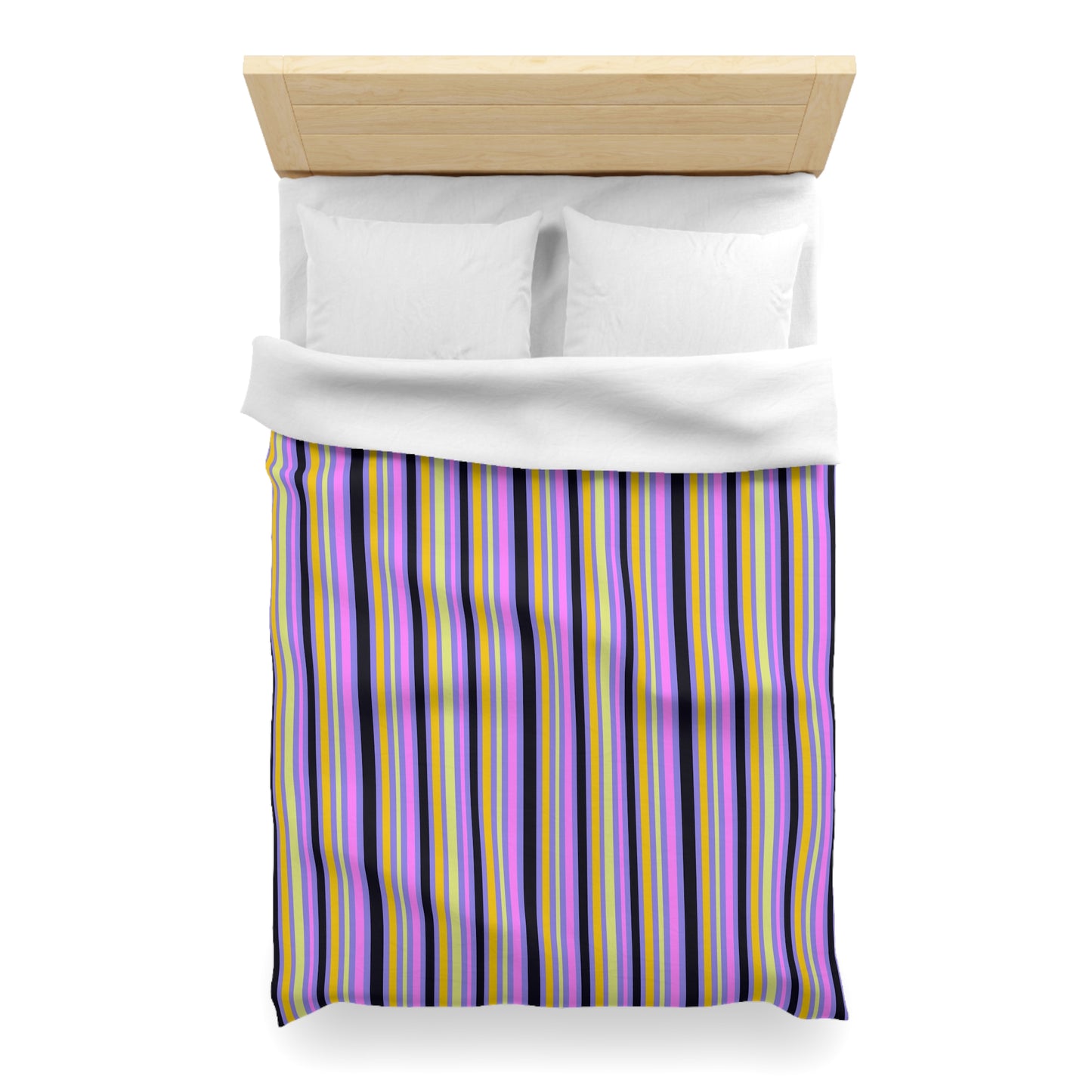 Midnight Pop Stripes Microfiber Duvet Cover