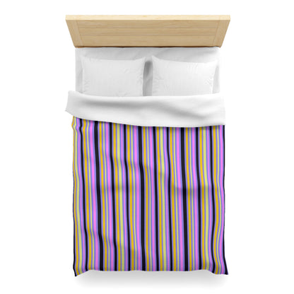Midnight Pop Stripes Microfiber Duvet Cover