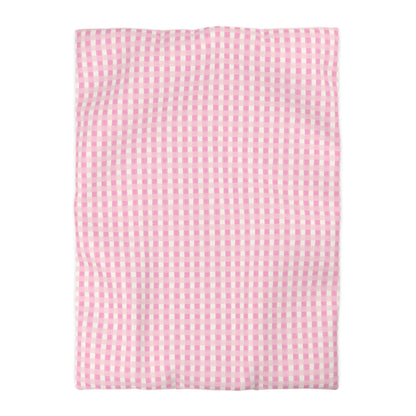 Dreamy Rose Gingham Microfiber Duvet Cover
