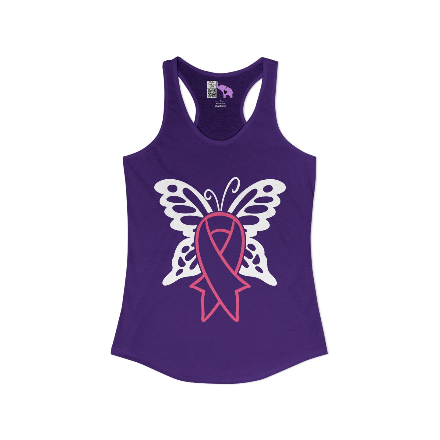 Butterfly Pink Support Ribbon Women's Ideal Racerback Tank